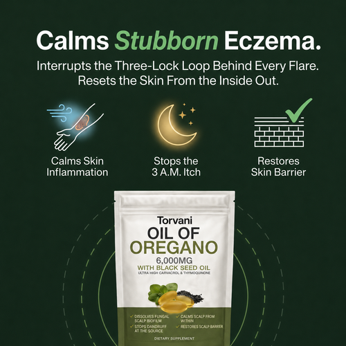 TORVANI OREGANO & BLACK SEED OIL - CALMS ECZEMA FROM THE INSIDE OUT