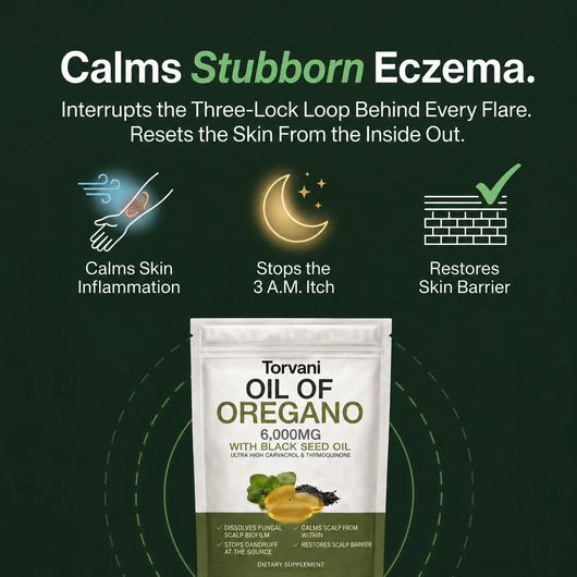 TORVANI OREGANO & BLACK SEED OIL - CALMS ECZEMA FROM THE INSIDE OUT