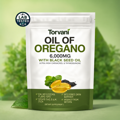 TORVANI OREGANO & BLACK SEED OIL - CALMS ECZEMA FROM THE INSIDE OUT